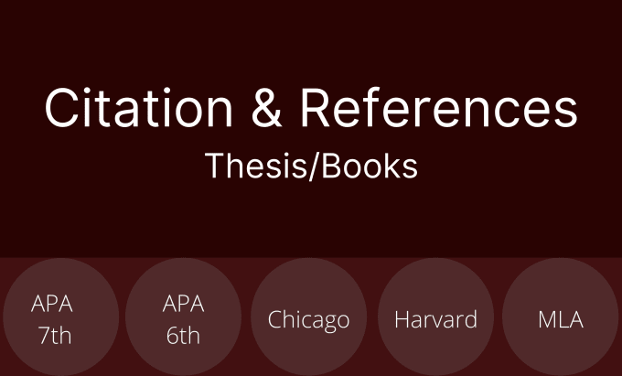 I will do formatting, citation, referencing for book or thesis
